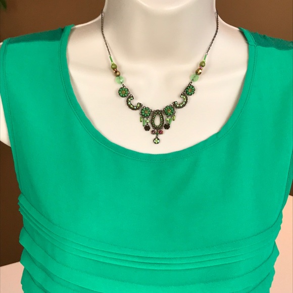 💐DANA BUCHMAN GREEN LAYERED TOP SIZE XL💐 - Picture 6 of 14